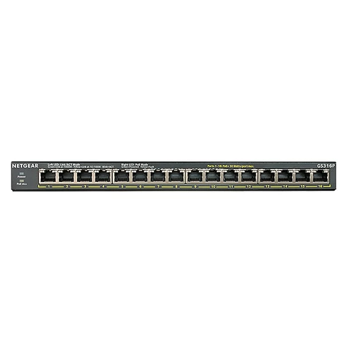 Netgear 300-Series GS316P 16-Port Gigabit Desktop/Wall Switch 6 Netgear 300-Series GS316P 16-Port Gigabit Desktop/Wall Switch - Image 4