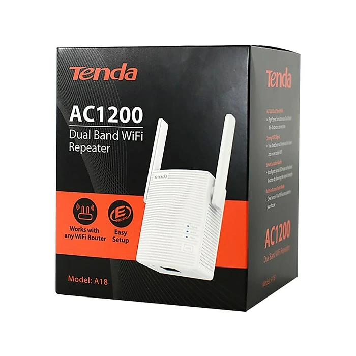 Tenda A18 Adapter AC1200 Wireless Dual Band WiFi Repeater, White 4 Tenda A18 Adapter AC1200 Wireless Dual Band WiFi Repeater, White - Image 2
