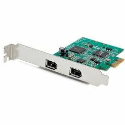 StarTech 2 Port PCI Express FireWire Card - 1394a Firewire - TI TSB82AA2 Chipset - Windows & Mac Compatible (PEX1394A2V2)