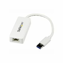StarTech USB31000SPTB USB 3.0 To Gigabit Ethernet Adapter NIC With USB-Port, White (USB31000SPTW)