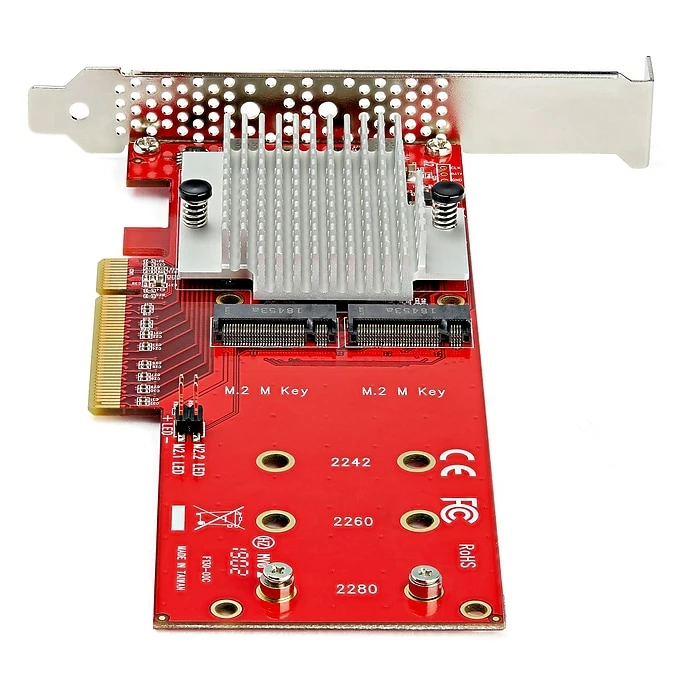 StarTech Dual M.2 PCIe SSD Adapter Card - X8 / X16 Dual NVMe Or AHCI M.2 SSD To PCI Express 3.0 - M.2 NGFF PCIe (m-key) Compatible 6 StarTech Dual M.2 PCIe SSD Adapter Card - X8 / X16 Dual NVMe Or AHCI M.2 SSD To PCI Express 3.0 - M.2 NGFF PCIe (m-key) Compatible - Image 4