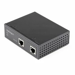 StarTech Industrial Gigabit Ethernet PoE Injector 30W 802.3at PoE+ Midspan 48V-56VDC Power Over Ethernet Injector Adapter -40C To +75C