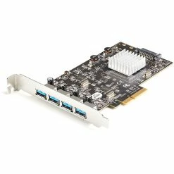 StarTech 4-Port USB PCIe Card - 10Gbps USB 3.1/3.2 Gen 2 Type-A PCI Express Expansion Card - 2 Controllers - 4xUSB - Windows/Mac/Linux