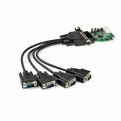 StarTech 4-port PCI Express RS232 Serial Adapter Card - PCIe Serial DB9 Controller Card 16950 UART - Low Profile - Windows/Linux