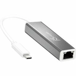 J5create JCE133G Network Adapter, USB-C Male To RJ-45 Female