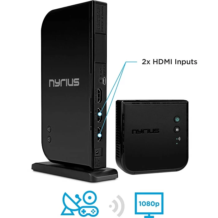 Nyrius Wireless HDMI 2x Input Transmitter & Receiver For Streaming HD 1080p 3D Video From Cable, Blu-Ray, PS4, Xbox, PC 3 Nyrius Wireless HDMI 2x Input Transmitter & Receiver For Streaming HD 1080p 3D Video From Cable, Blu-Ray, PS4, Xbox, PC