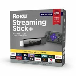 Networking & Wi-Fi Shop 14 Roku Streaming Stick+ 3810R HD/4K/HDR Streaming Device With Long-range Wireless And Voice Remote With TV Controls, Black