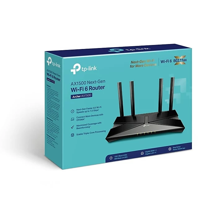 TP-LINK Archer AX1500 Dual Band Wireless And Ethernet Router, Black (Archer AX1500) 5 TP-LINK Archer AX1500 Dual Band Wireless And Ethernet Router, Black (Archer AX1500) - Image 3