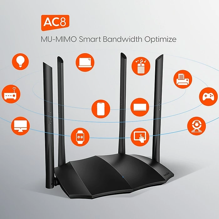 Tenda AC8 (AC1200) Dual Band Wireless Gigabit Router, Black 5 Tenda AC8 (AC1200) Dual Band Wireless Gigabit Router, Black - Image 3