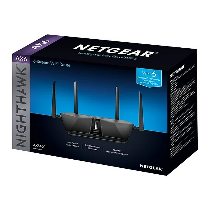 NETGEAR Nighthawk AX5400 Dual Band Wireless And Ethernet Router, Black (RAX50) 8 NETGEAR Nighthawk AX5400 Dual Band Wireless And Ethernet Router, Black (RAX50) - Image 6