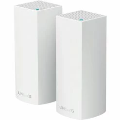 Linksys Velop Intelligent Whole Home Mesh AC2200 Tri-Band WiFi System, White, 2/Pack (WHW0302)