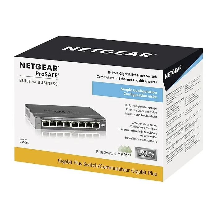 NETGEAR 8-Port Gigabit Ethernet Plus Switch (GS108Ev3) - Desktop, And ProSAFE Limited Lifetime Protection 7 NETGEAR 8-Port Gigabit Ethernet Plus Switch (GS108Ev3) - Desktop, And ProSAFE Limited Lifetime Protection - Image 5