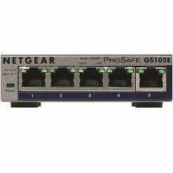 NETGEAR 5-Port Gigabit Ethernet Plus Switch (GS105Ev2) - Desktop, And ProSAFE Limited Lifetime Protection