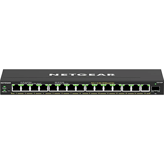 Netgear 300 Plus Series GS316EP-100NAS 16-Port Gigabit Ethernet Desktop/Wall Mountable Managed Switch 3 Netgear 300 Plus Series GS316EP-100NAS 16-Port Gigabit Ethernet Desktop/Wall Mountable Managed Switch