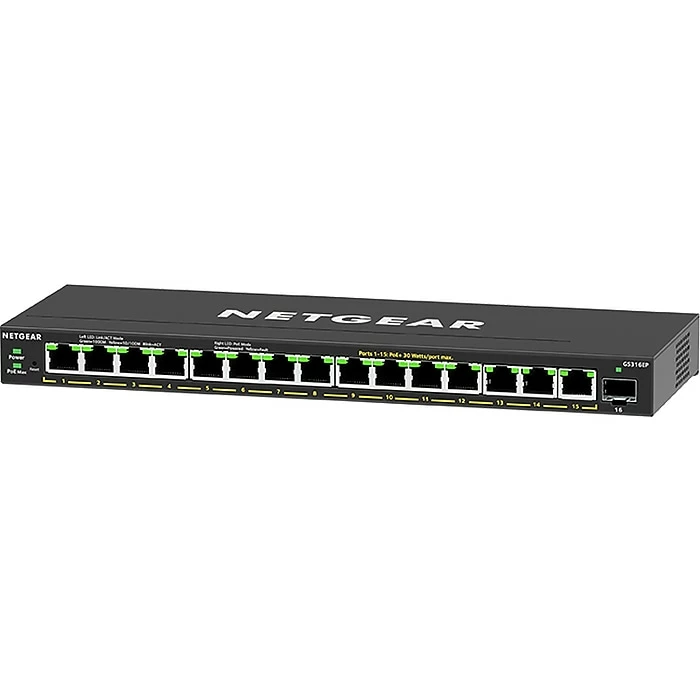 Netgear 300 Plus Series GS316EP-100NAS 16-Port Gigabit Ethernet Desktop/Wall Mountable Managed Switch 4 Netgear 300 Plus Series GS316EP-100NAS 16-Port Gigabit Ethernet Desktop/Wall Mountable Managed Switch - Image 2