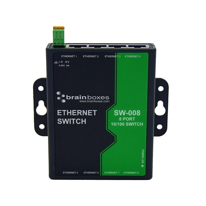 Brainboxes SW-008 8-Port Fast Ethernet Wall Mountable Switch 3 Brainboxes SW-008 8-Port Fast Ethernet Wall Mountable Switch